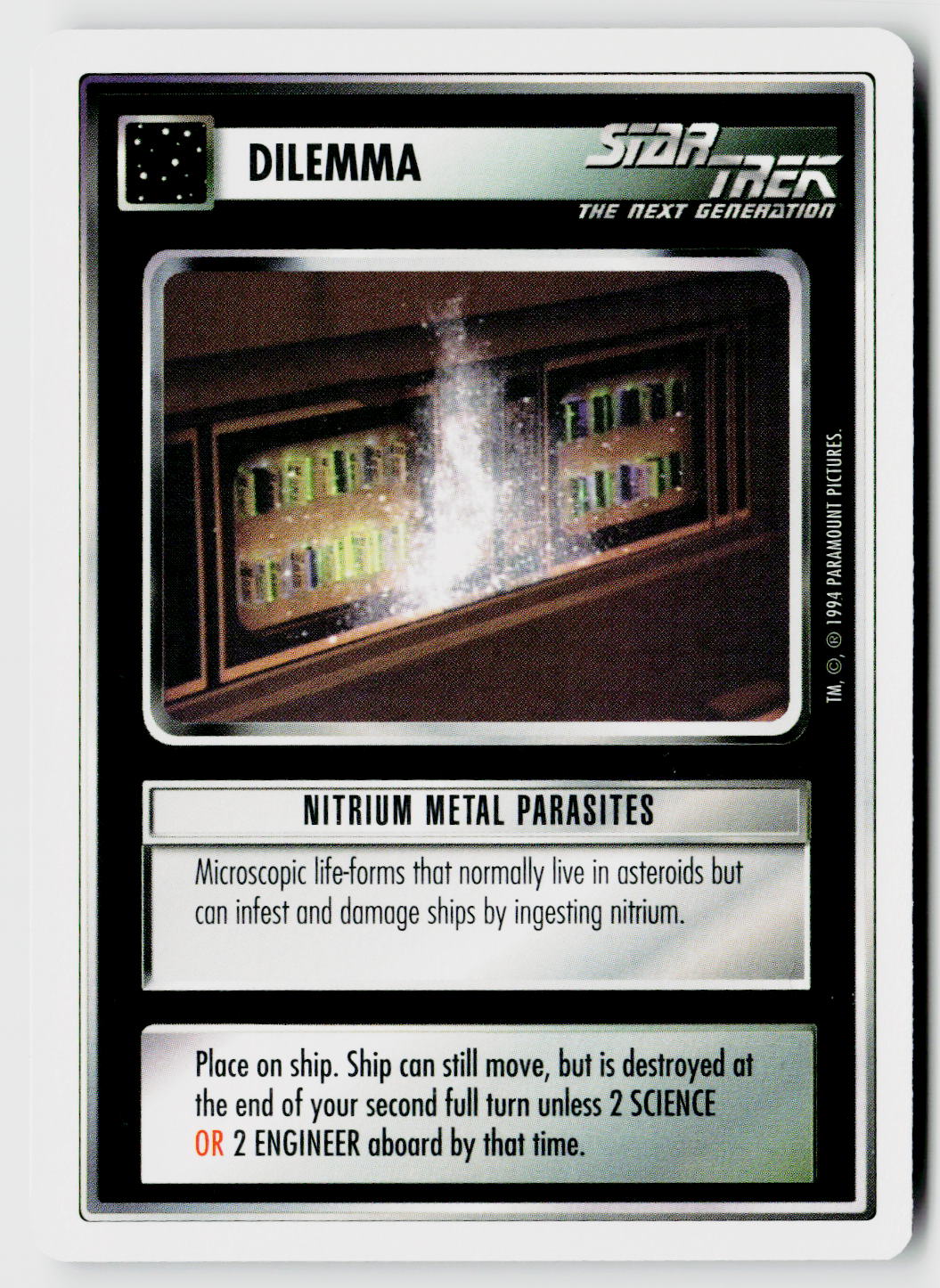Star Trek The Next Generation | 1E Premiere 1994 White | Nitrium Metal Parasites Uncommon