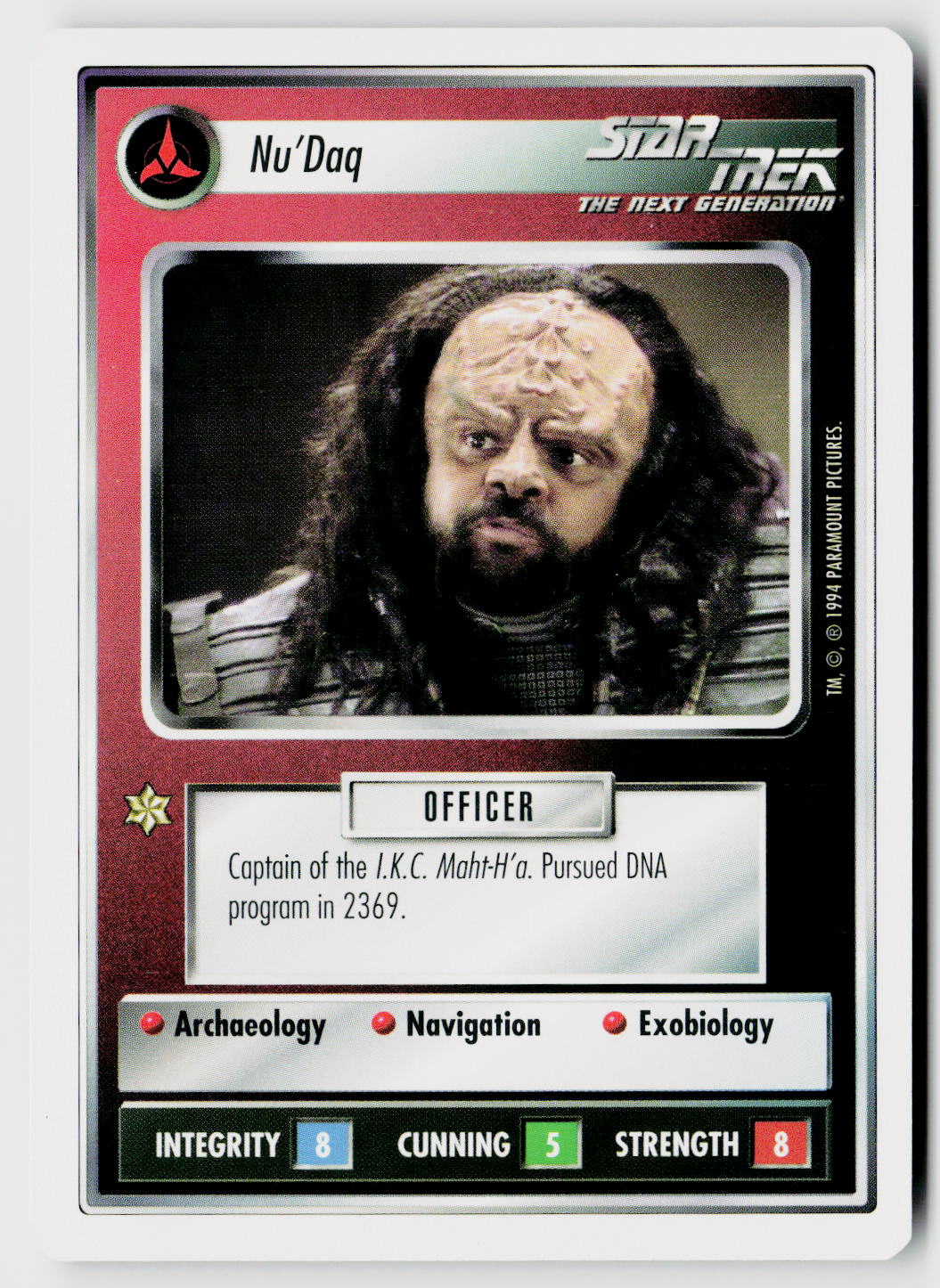 Star Trek The Next Generation | 1E Premiere 1994 White | Nu'Daq Uncommon