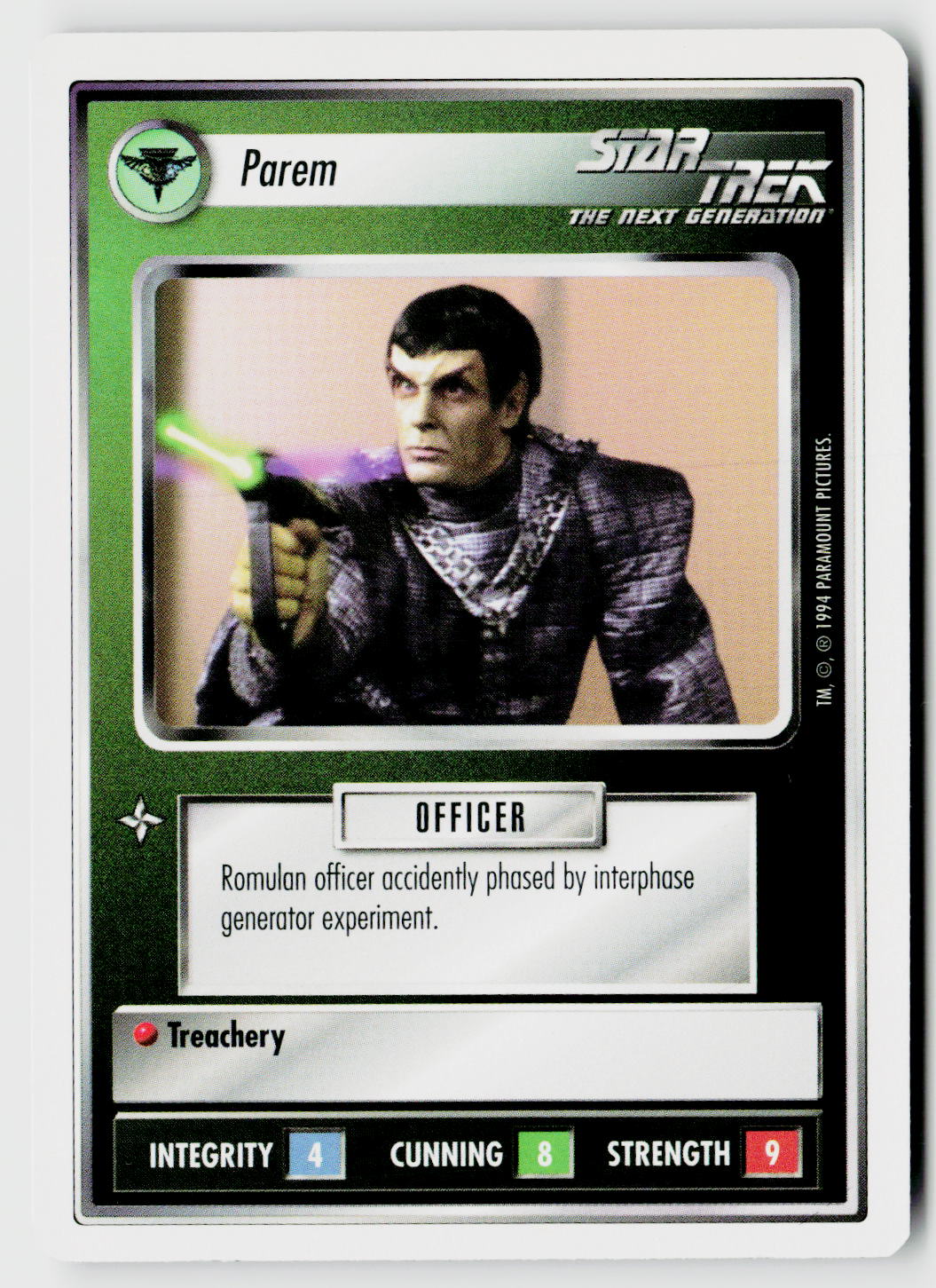 Star Trek The Next Generation | 1E Premiere 1994 White | Parem Uncommon
