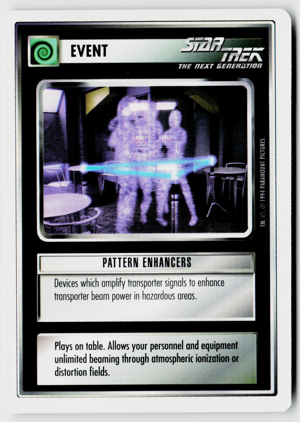 Star Trek The Next Generation | 1E Premiere 1994 White | Pattern Enhancers Common