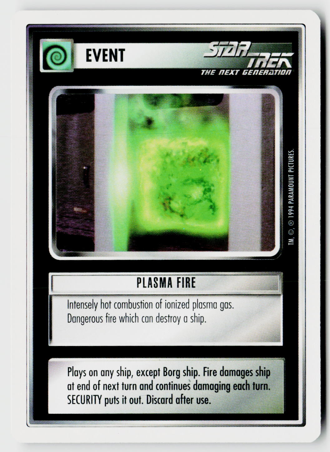Star Trek The Next Generation | 1E Premiere 1994 White | Plasma Fire Common