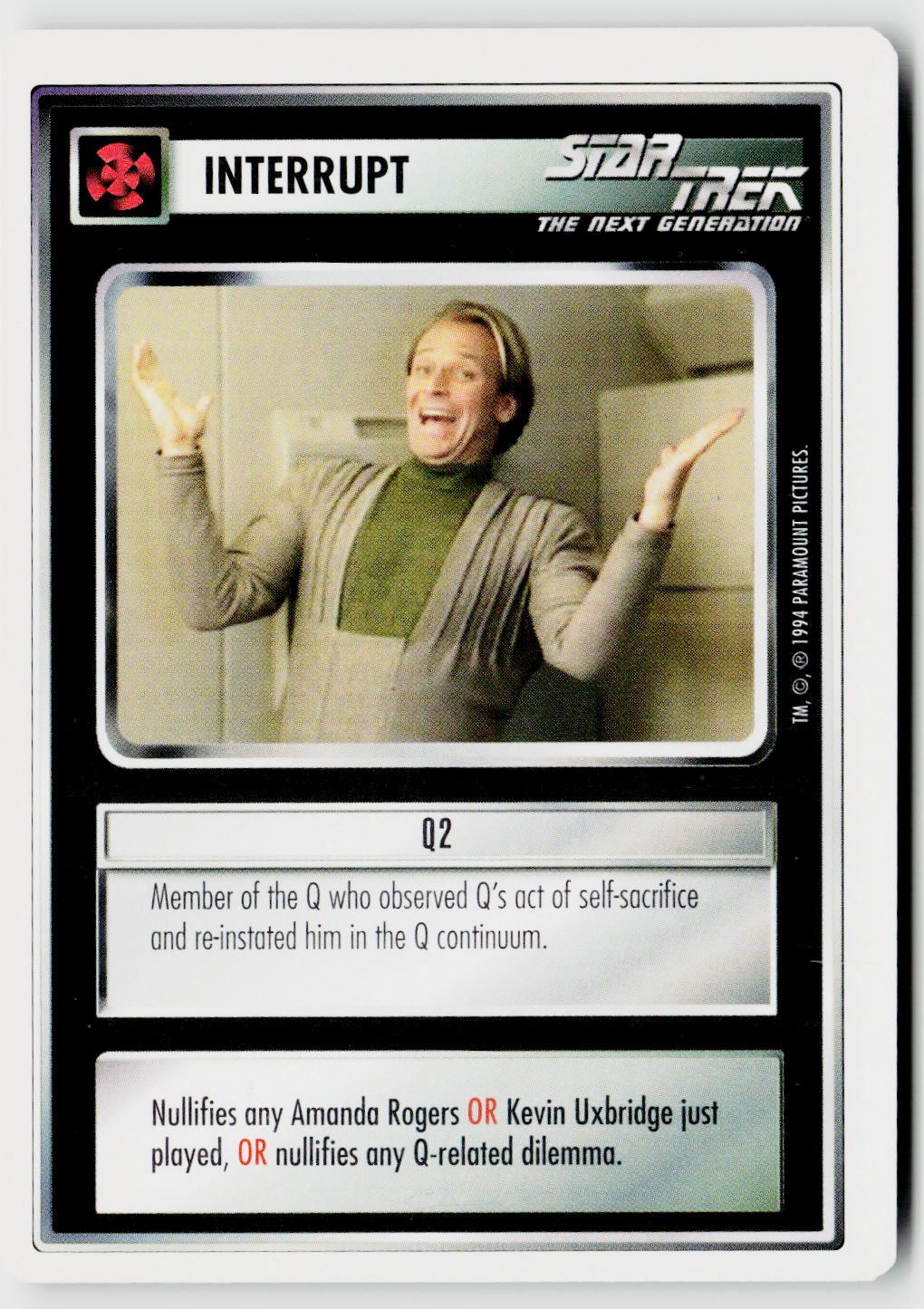 Star Trek The Next Generation | 1E Premiere 1994 White | Q2 Uncommon