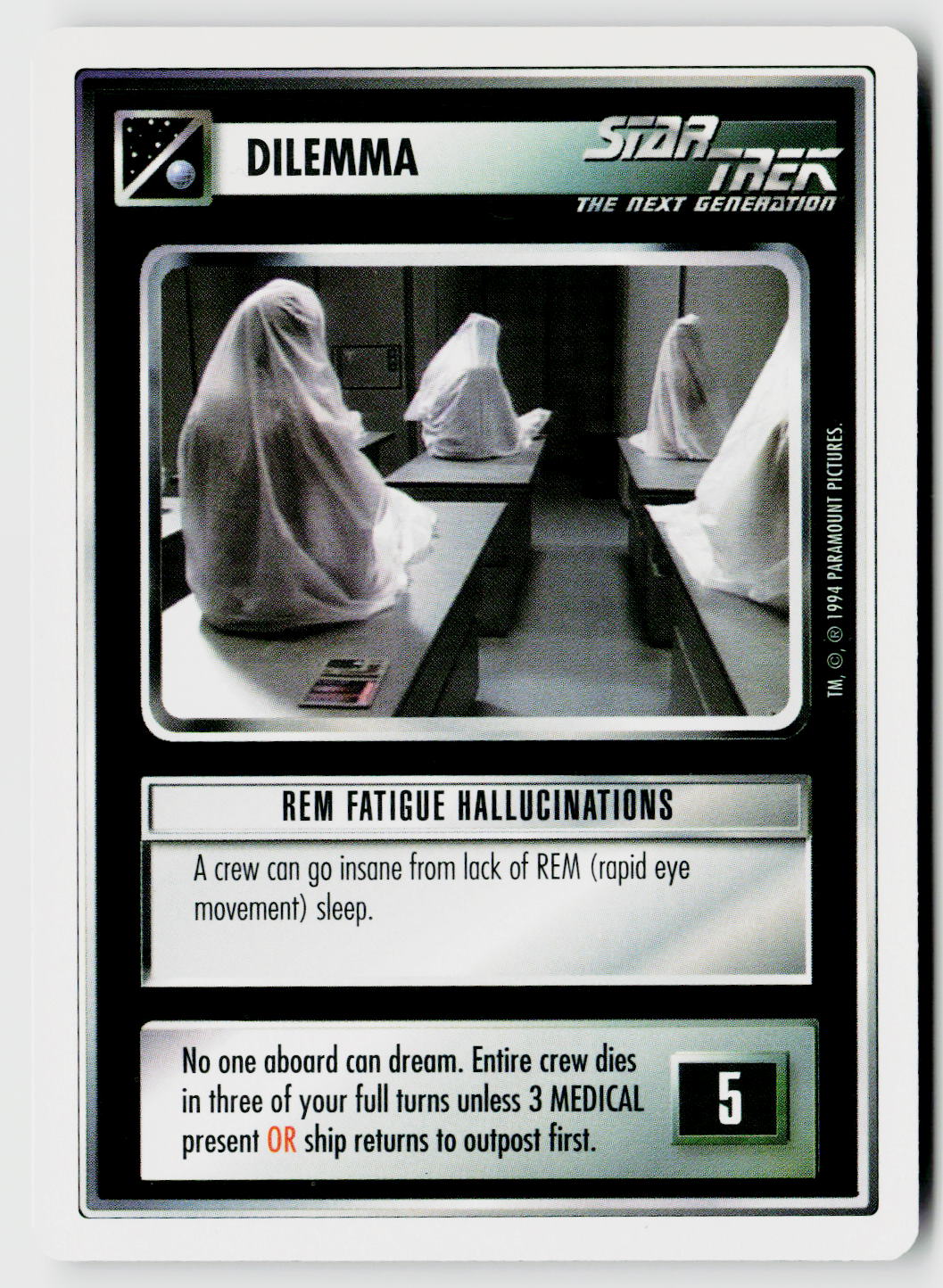 Star Trek The Next Generation | 1E Premiere 1994 White | REM Fatigue Hallucinations Uncommon