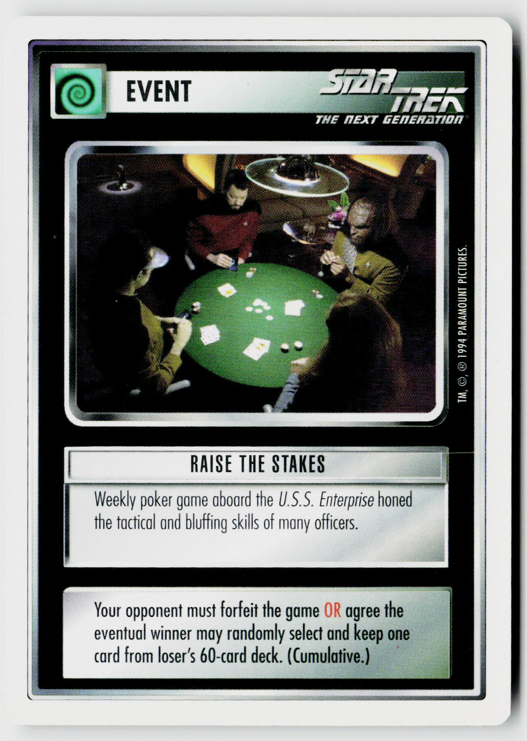 Star Trek The Next Generation | 1E Premiere 1994 White | Raise The Stakes Uncommon