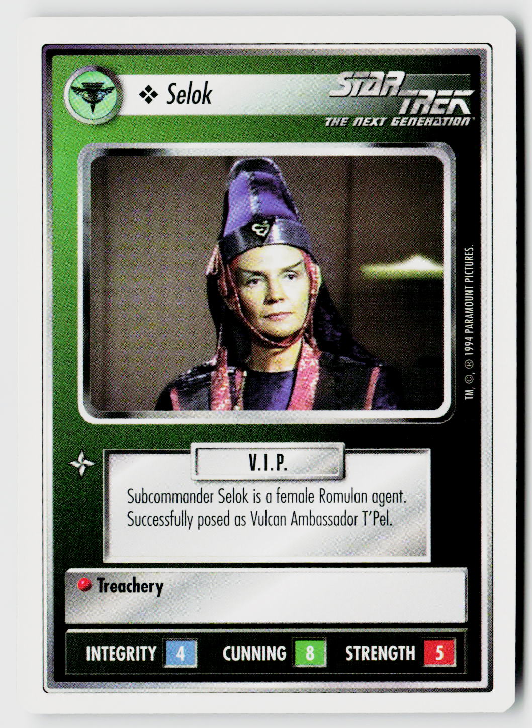 Star Trek The Next Generation | 1E Premiere 1994 White | Selok Common