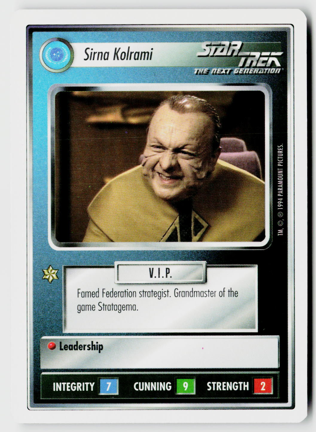 Star Trek The Next Generation | 1E Premiere 1994 White | Sirna Kolrami Uncommon