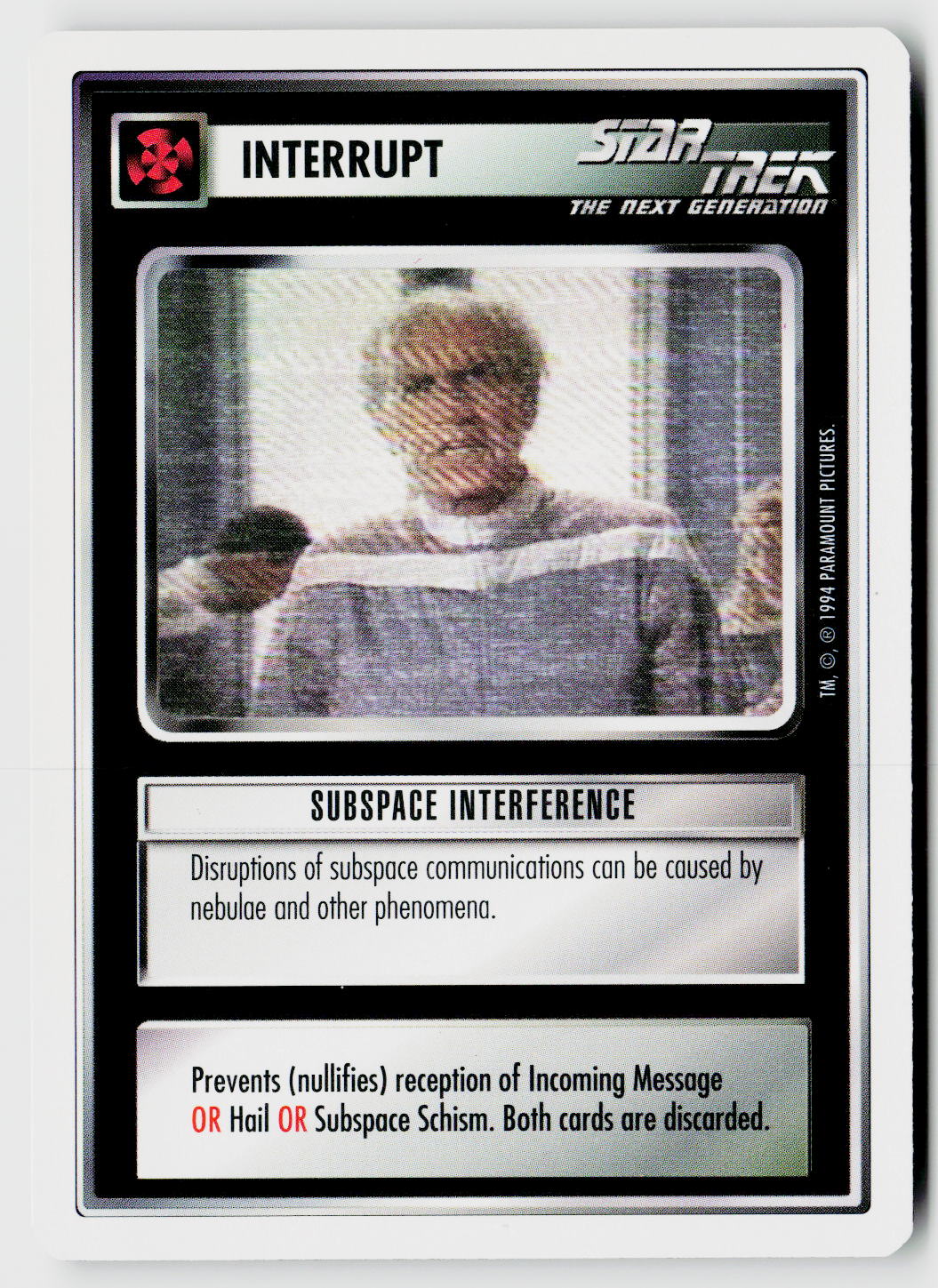 Star Trek The Next Generation | 1E Premiere 1994 White | Subspace Interference Common
