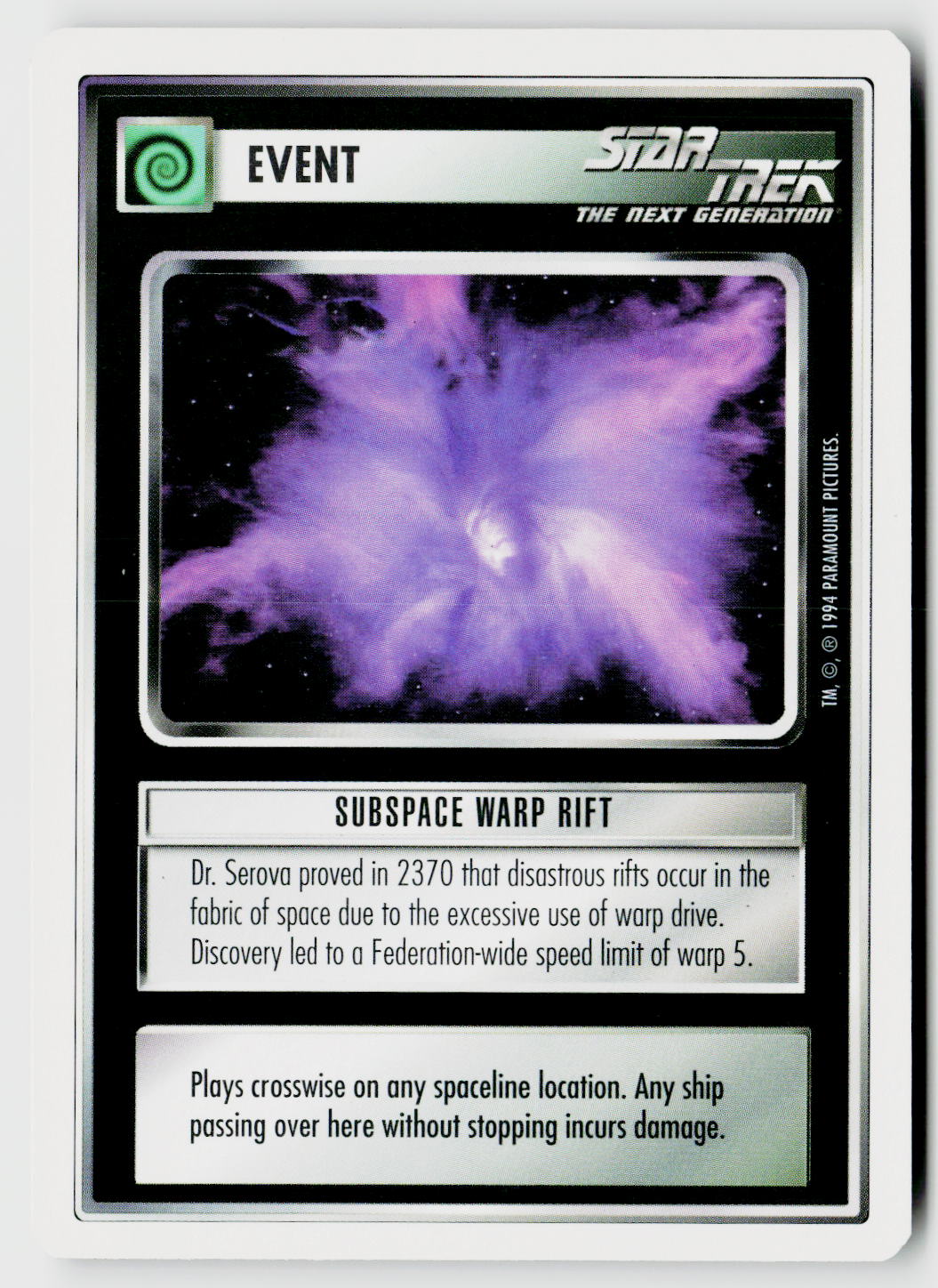 Star Trek The Next Generation | 1E Premiere 1994 White | Subspace Warp Rift Common