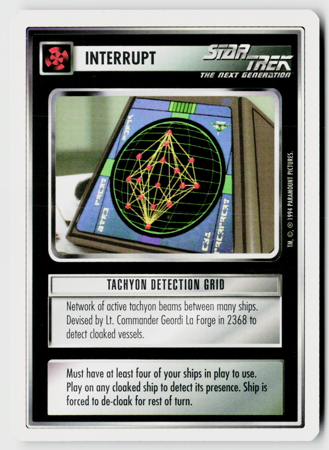 Star Trek The Next Generation | 1E Premiere 1994 White | Tachyon Detection Grid Common