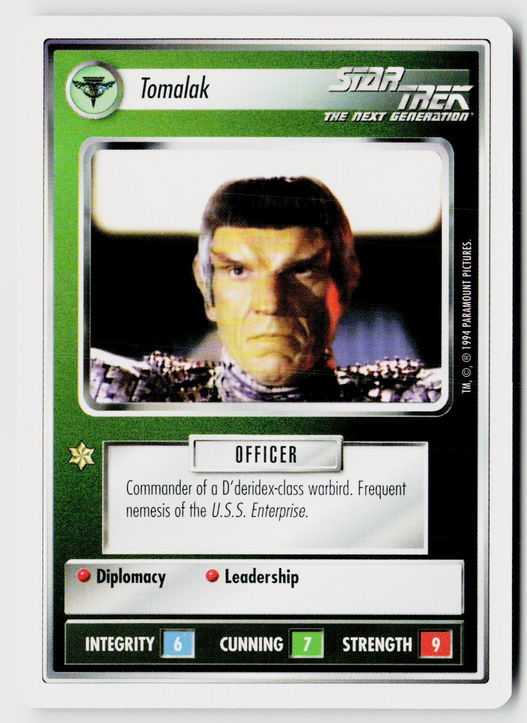 Star Trek The Next Generation | 1E Premiere 1994 White | Tomalak Rare