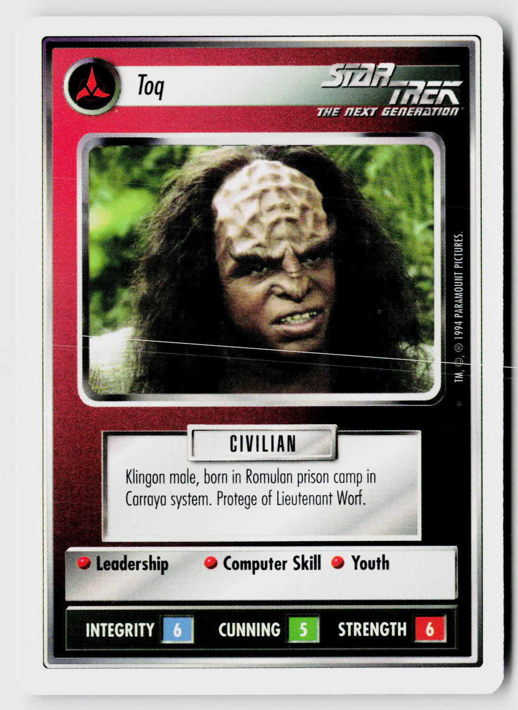 Star Trek The Next Generation | 1E Premiere 1994 White | Toq Uncommon