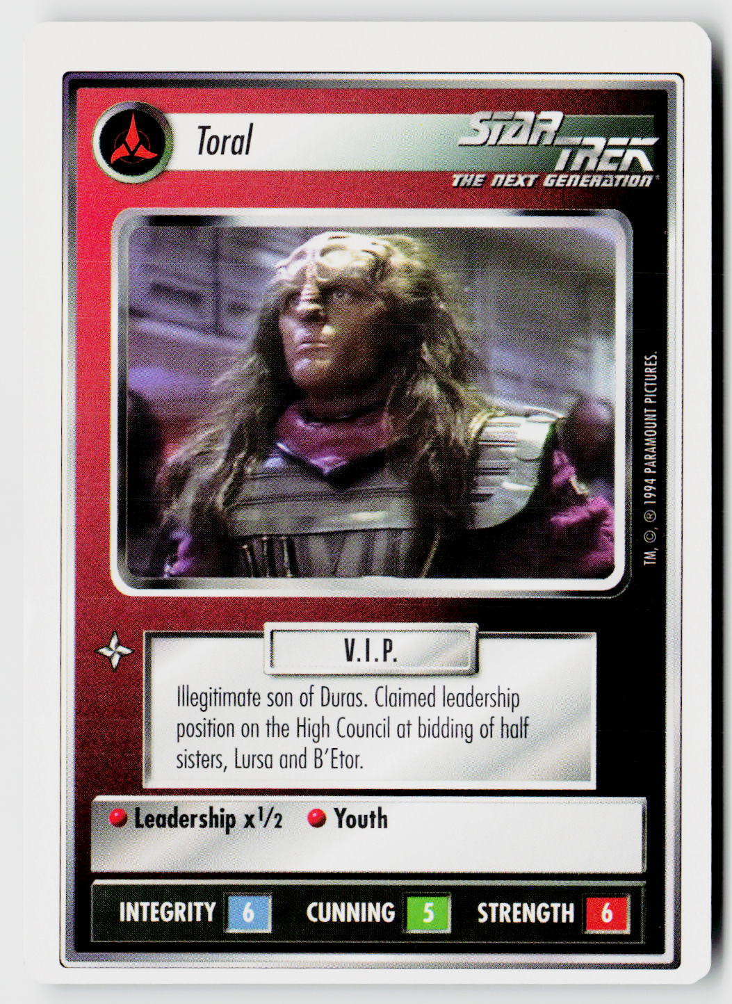 Star Trek The Next Generation | 1E Premiere 1994 White | Toral Uncommon