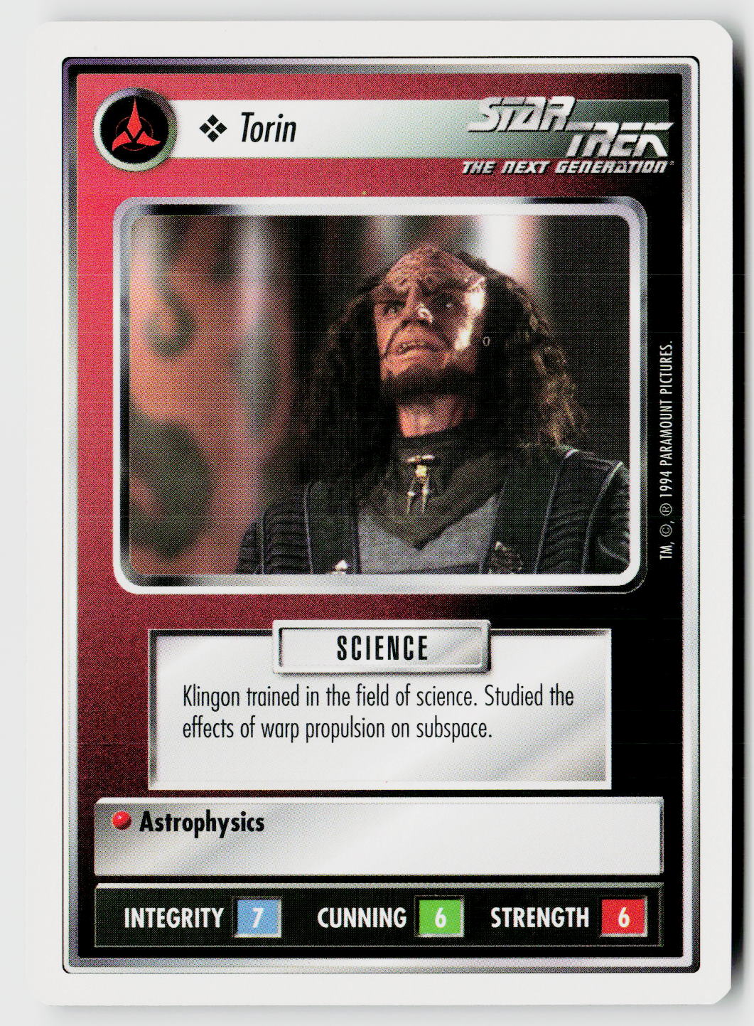 Star Trek The Next Generation | 1E Premiere 1994 White | Torin Common