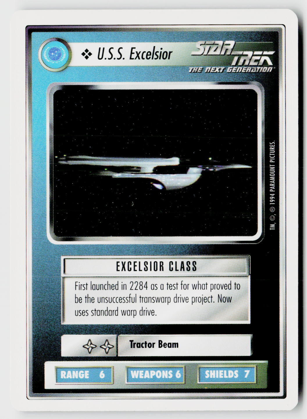 Star Trek The Next Generation | 1E Premiere 1994 White | U.S.S. Excelsior Common