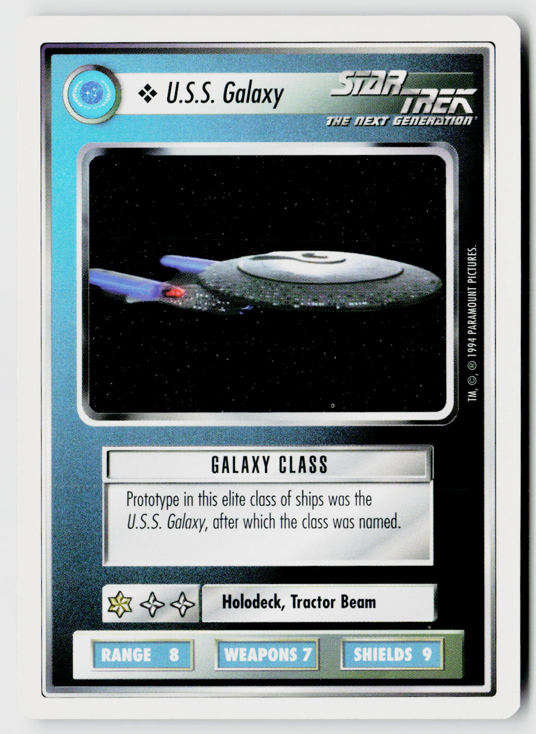 Star Trek The Next Generation | 1E Premiere 1994 White | U.S.S. Galaxy Common
