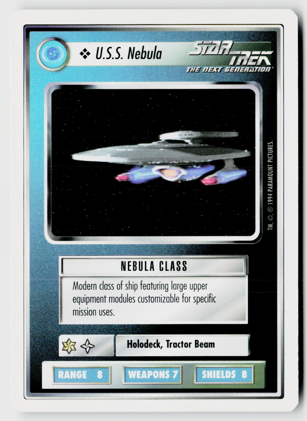 Star Trek The Next Generation | 1E Premiere 1994 White | U.S.S. Nebula Common