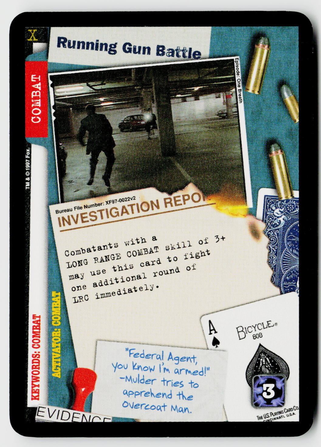 X-Files CCG | The Truth Is Out There | Running Gun Battle XF97-0022v2 Uncommon