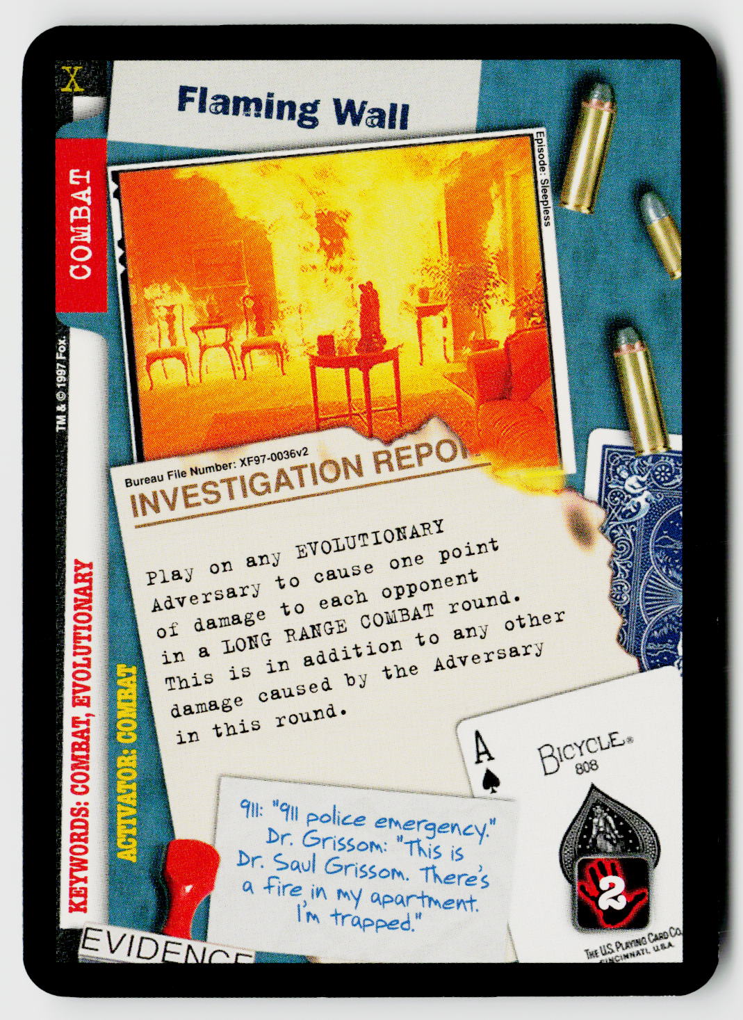 X-Files CCG | The Truth Is Out There | Flaming Wall XF97-0036v2 Uncommon