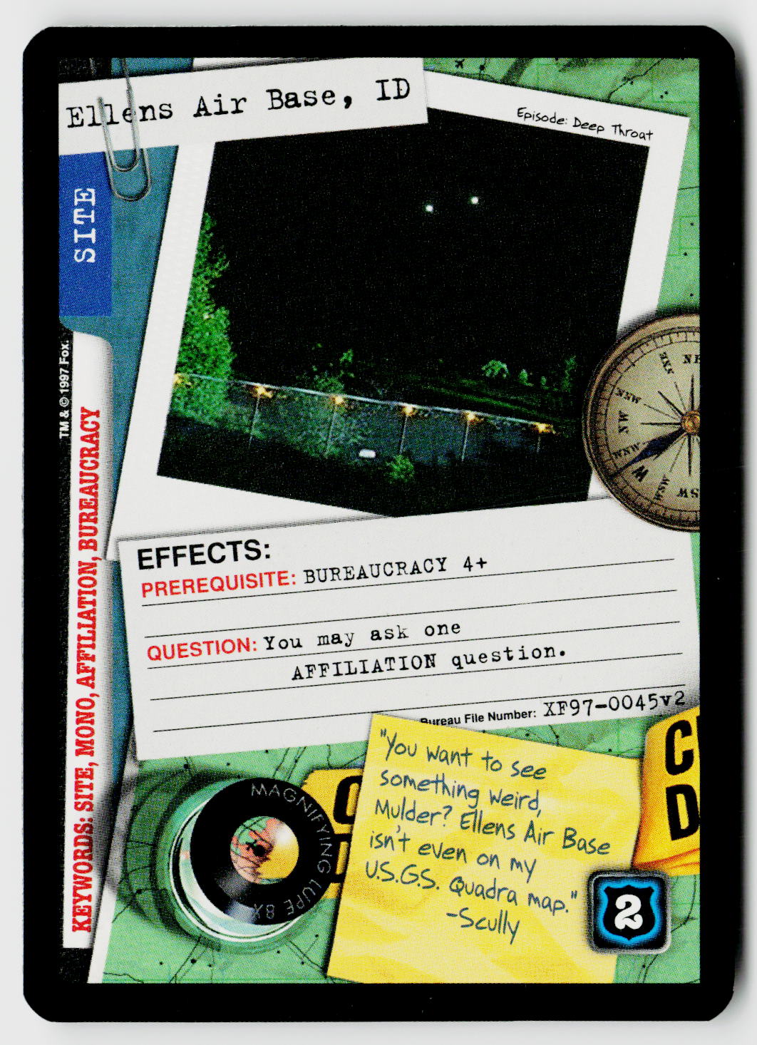 X-Files CCG | The Truth Is Out There | Ellens Air Base, ID XF97-0045v2 Uncommon