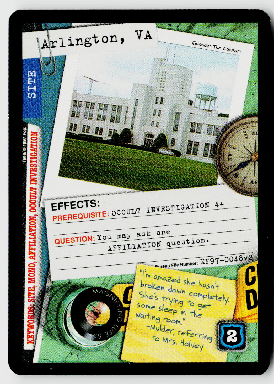 X-Files CCG | The Truth Is Out There | Arlington, VA. XF97-0048v2 Fixed