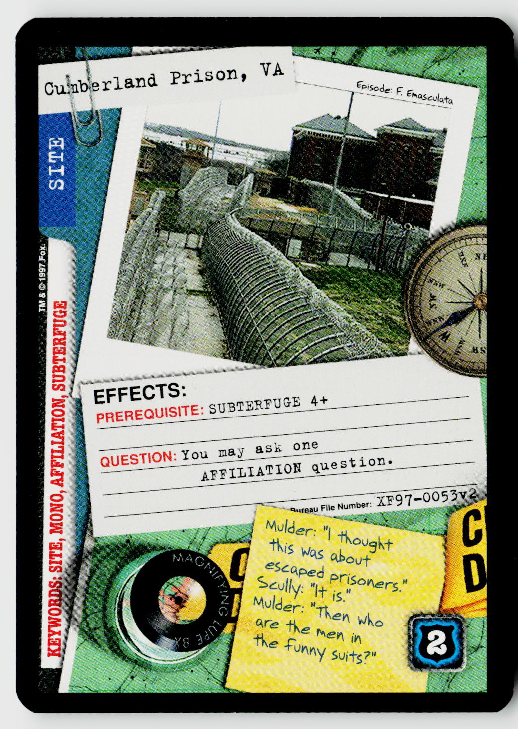 X-Files CCG | The Truth Is Out There | Cumberland Prison, VA XF97-0053v2 Fixed