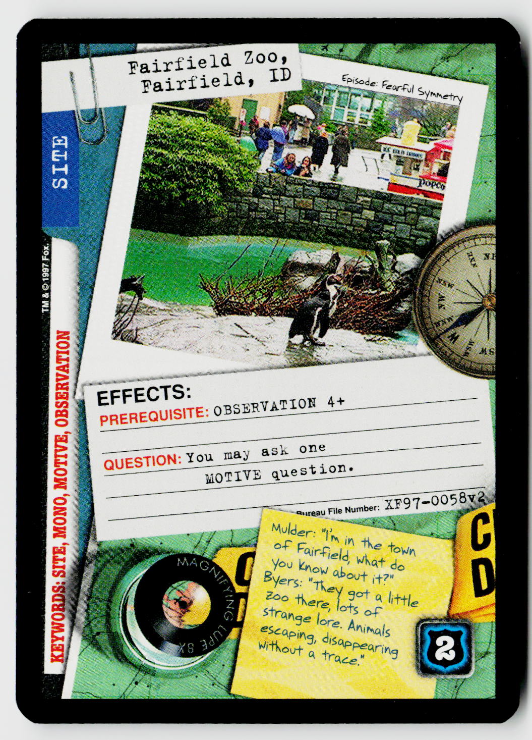 X-Files CCG | The Truth Is Out There | Fairfield Zoo, Fairfield, ID XF97-0058v2 Fixed