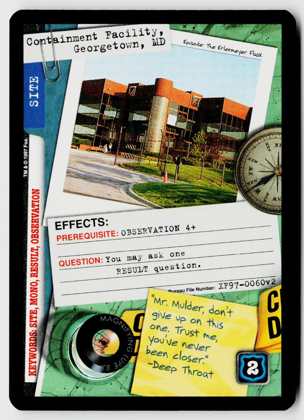 X-Files CCG | The Truth Is Out There | Containment Facility, Georgetown, MD XF97-0060v2 Common