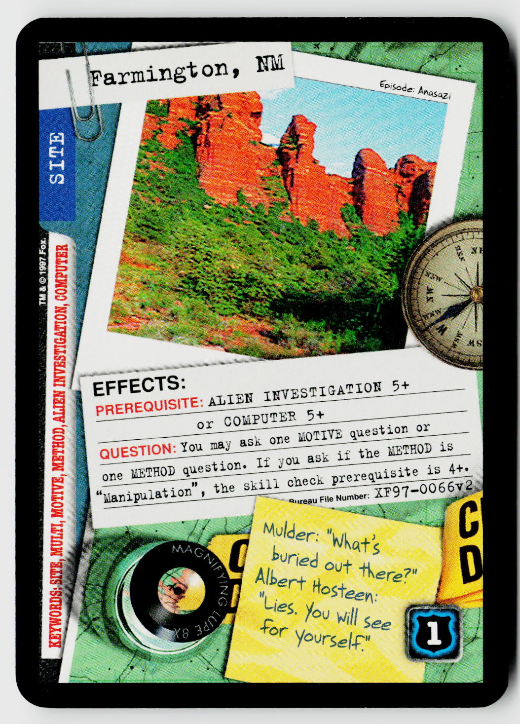 X-Files CCG | The Truth Is Out There | Farmington, NM XF97-0066v2 Uncommon