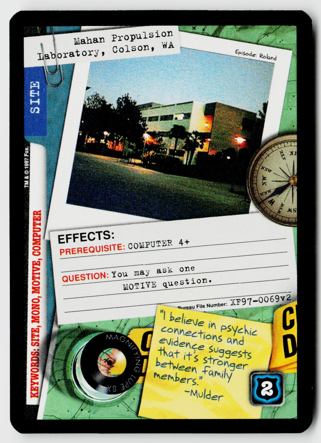 X-Files CCG | The Truth Is Out There | Mahan Propulsion Laboratory, Colson, WA XF97-0069v2 Common
