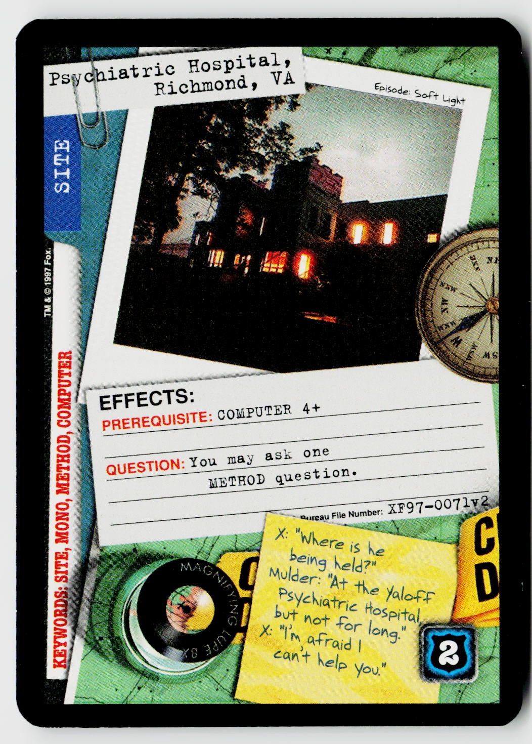 X-Files CCG | The Truth Is Out There | Psychiatric Hospital, Richmond, VA XF97-0071v2 Common