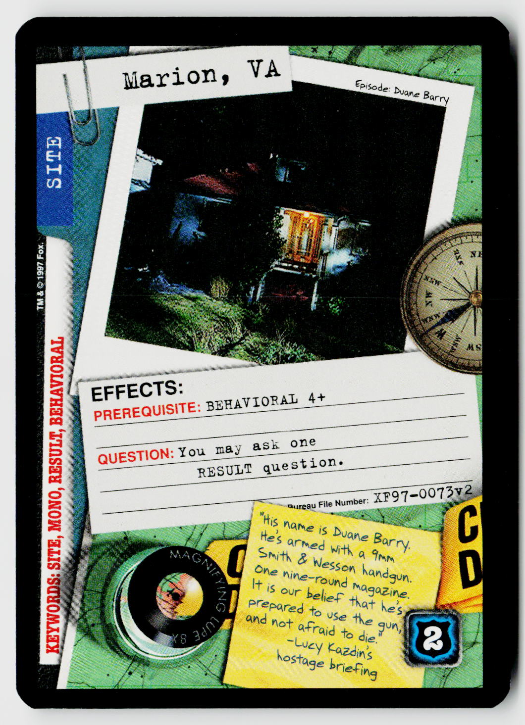 X-Files CCG | The Truth Is Out There | Marion, VA XF97-0073v2 Fixed