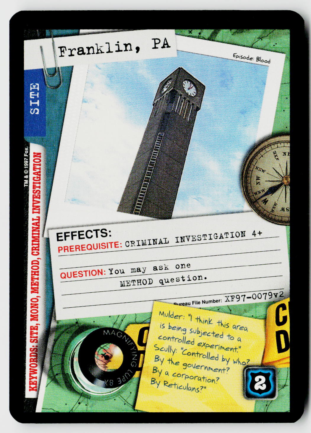 X-Files CCG | The Truth Is Out There | Franklin, PA XF97-0079v2 Fixed