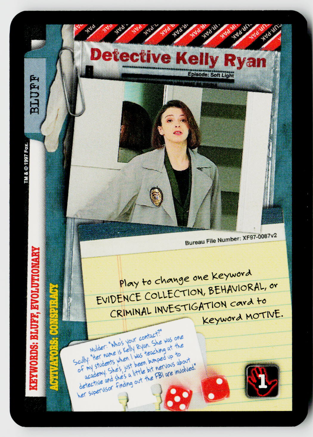 X-Files CCG | The Truth Is Out There | Detective Kelly Ryan XF97-0087v2 Common