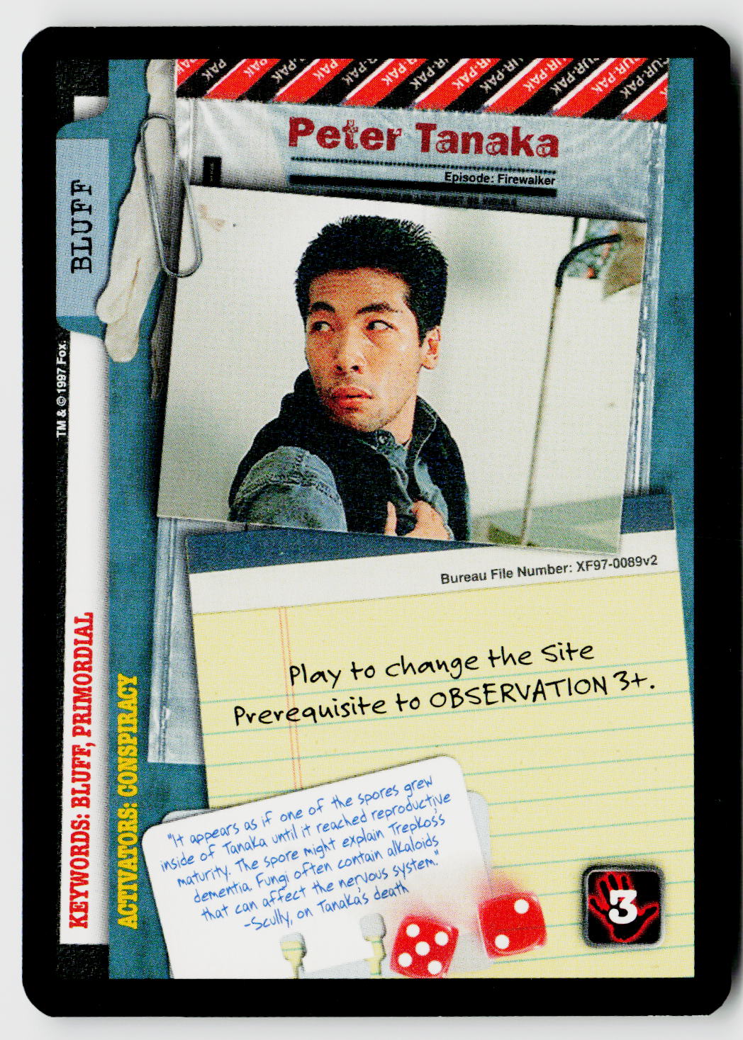 X-Files CCG | The Truth Is Out There | Peter Tanaka XF97-0089v2 Uncommon