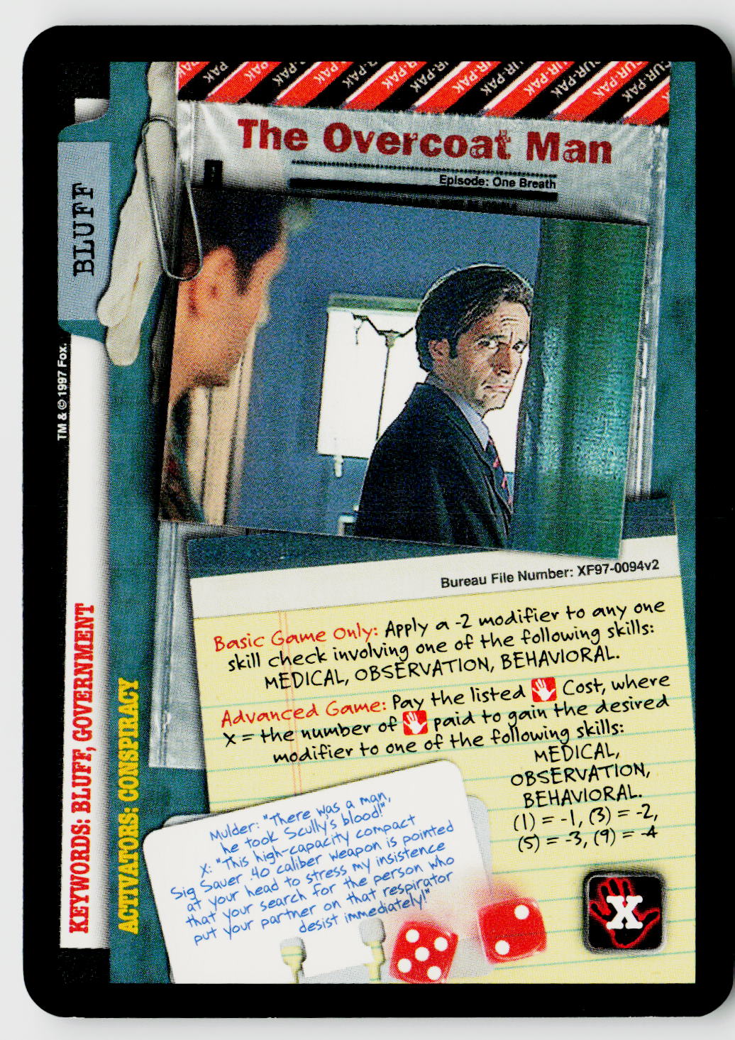 X-Files CCG | The Truth Is Out There | The Overcoat Man XF97-0094v2 Common