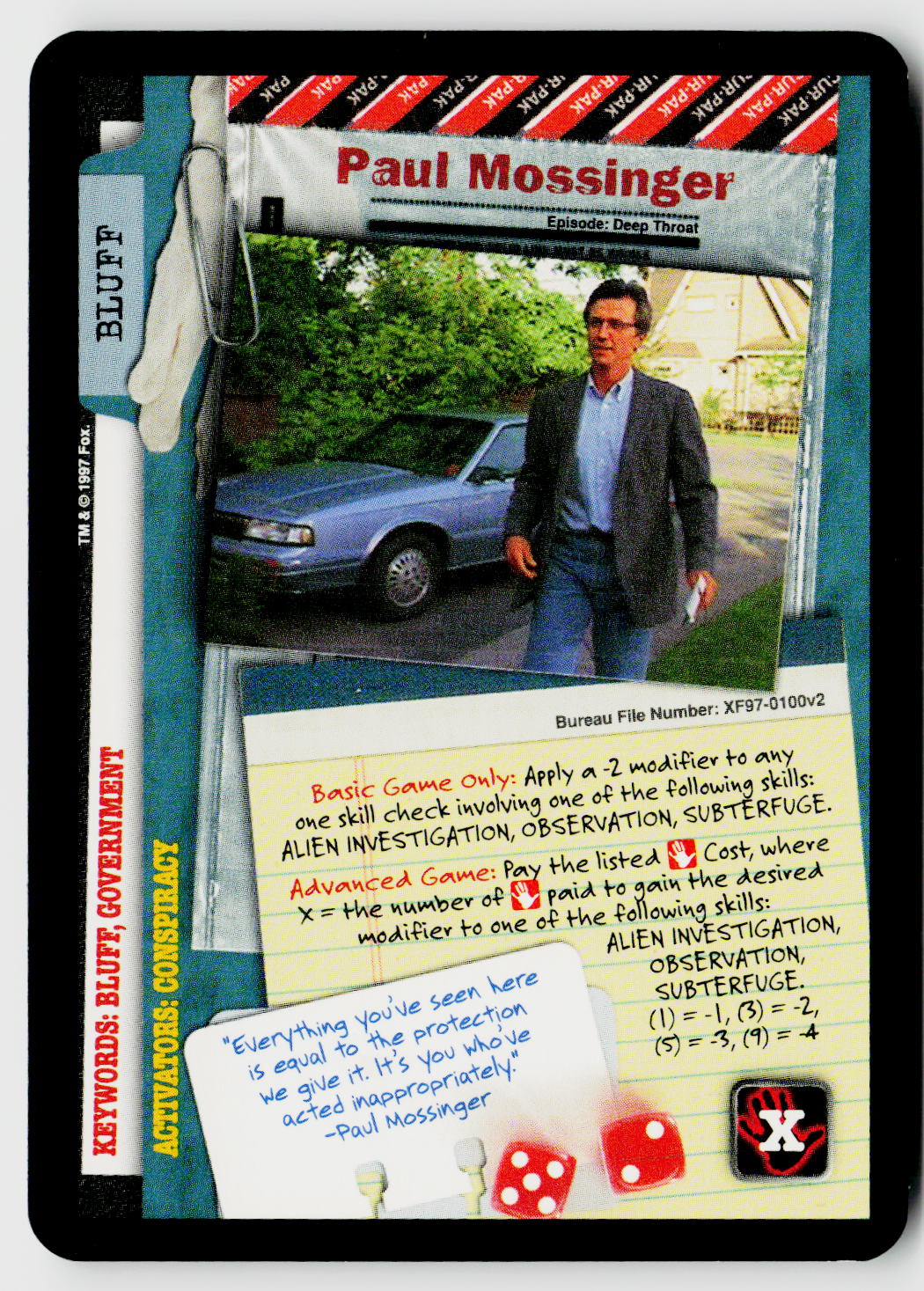 X-Files CCG | The Truth Is Out There | Paul Mossinger XF97-0100v2 Common