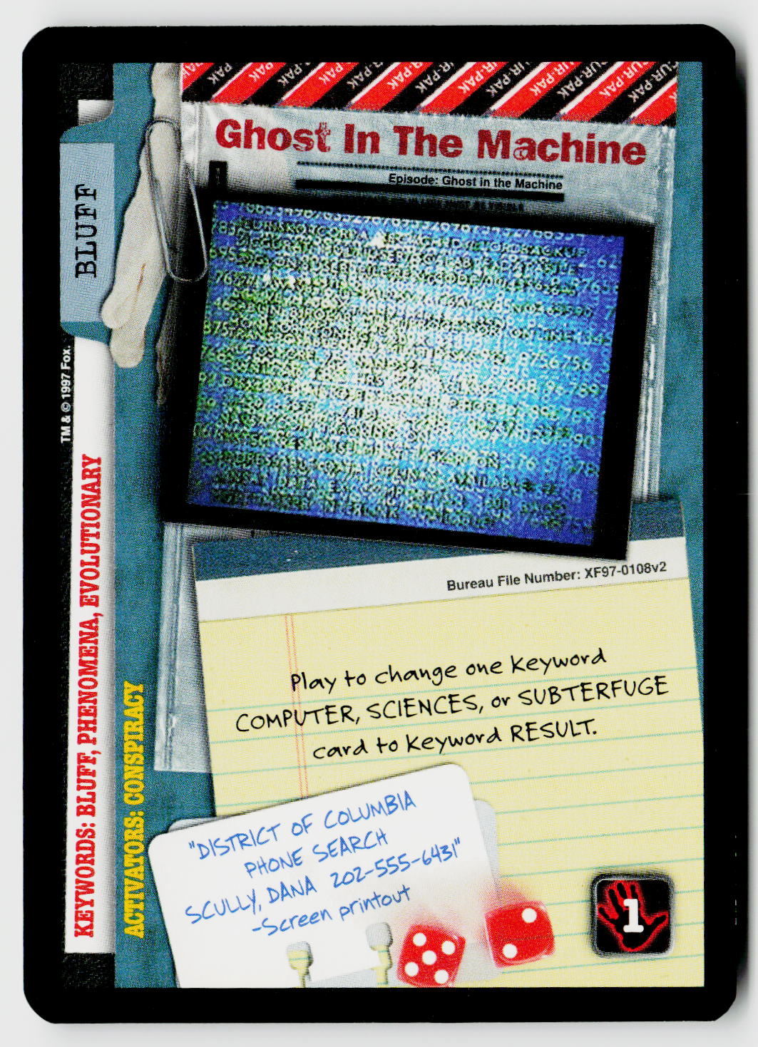 X-Files CCG | The Truth Is Out There | Ghost In The Machine XF97-0108v2 Fixed
