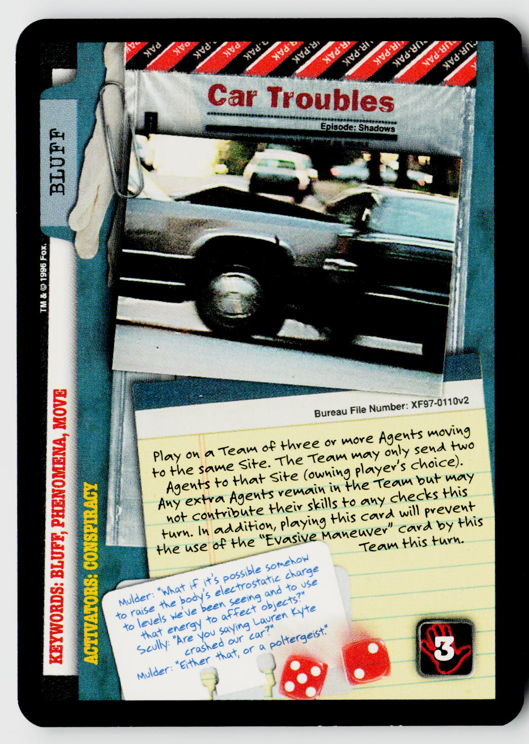 X-Files CCG | The Truth Is Out There | Car Troubles XF97-0110v2 Common