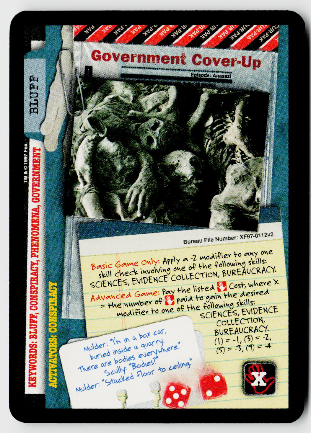 X-Files CCG | The Truth Is Out There | Government Cover-Up XF97-0112v2 Common
