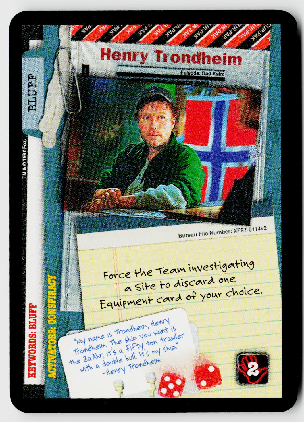 X-Files CCG | The Truth Is Out There | Henry Trondheim XF97-0114v2 Uncommon