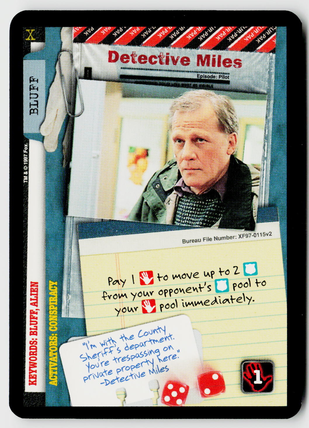 X-Files CCG | The Truth Is Out There | Detective Miles XF97-0115v2 Uncommon