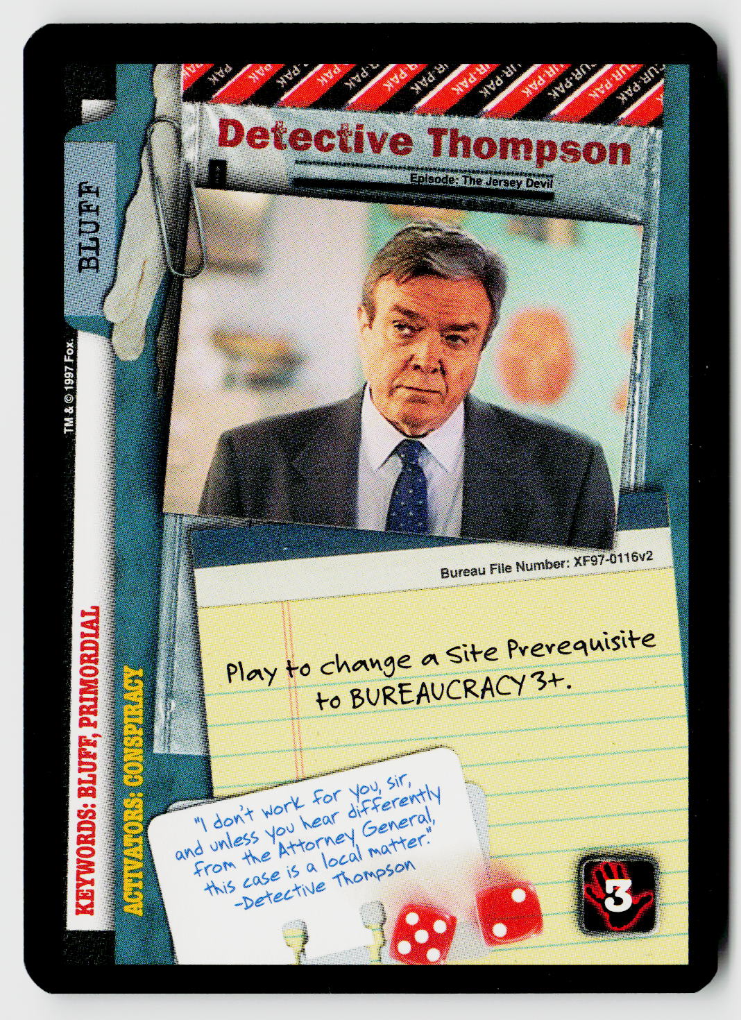 X-Files CCG | The Truth Is Out There | Detective Thompson XF97-0116v2 Uncommon