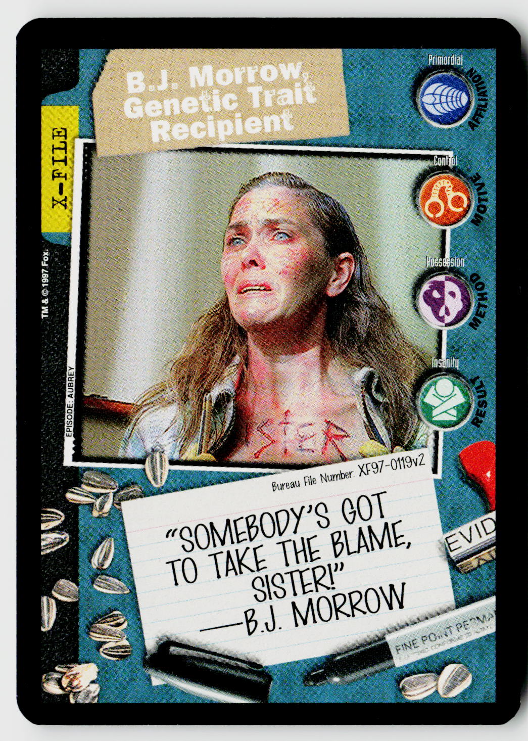 X-Files CCG | The Truth Is Out There | B.J. Morrow, Genetic Trait Recipient XF97-0119v2 Fixed