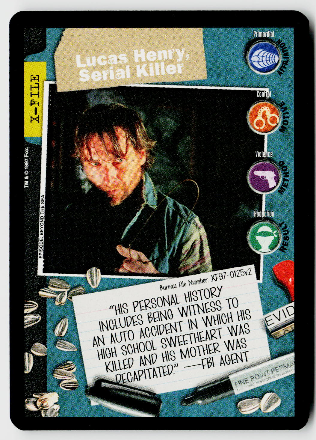 X-Files CCG | The Truth Is Out There | Lucas Henry, Serial Killer XF97-0125v2 Fixed
