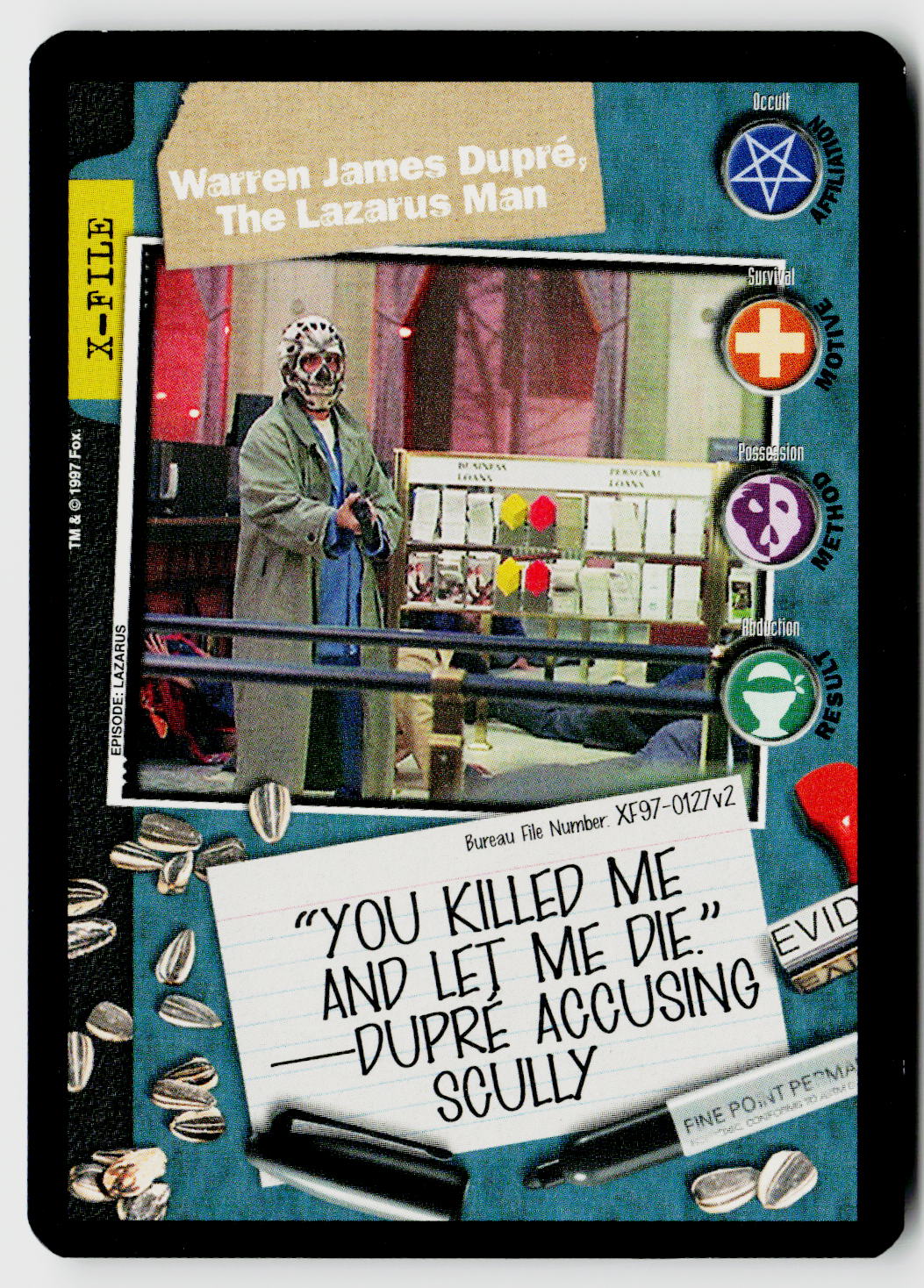 X-Files CCG | The Truth Is Out There | Warren James Dupre, The Lazarus Man XF97-0127v2 Fixed