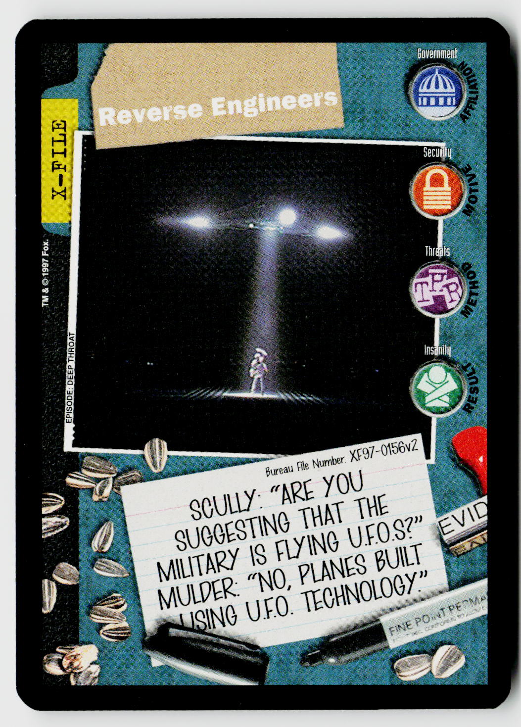 X-Files CCG | The Truth Is Out There | Reverse Engineers XF97-0156v2 Fixed