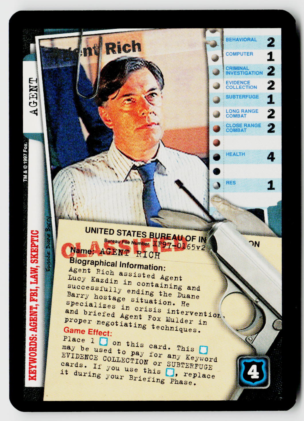 X-Files CCG | The Truth Is Out There | Agent Rich XF97-0165v2 Fixed