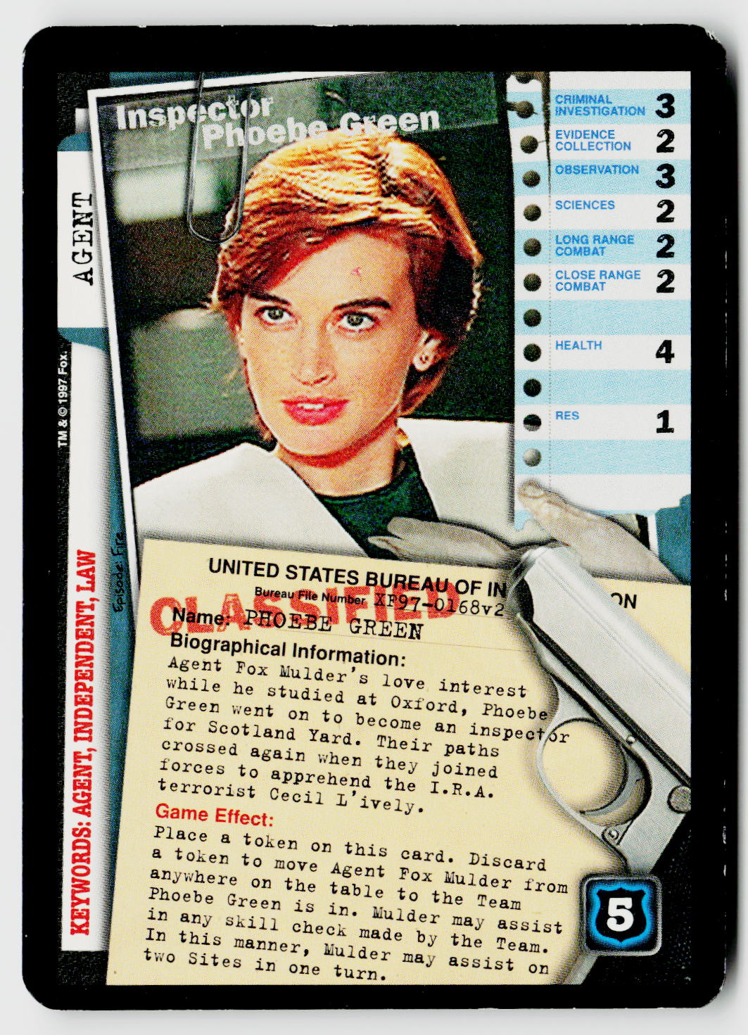 X-Files CCG | The Truth Is Out There | Inspector Phoebe Green XF97-0168v2 Fixed