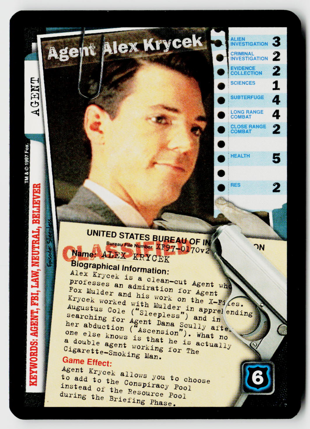 X-Files CCG | The Truth Is Out There | Agent Alex Krycek XF97-0170v2 Fixed