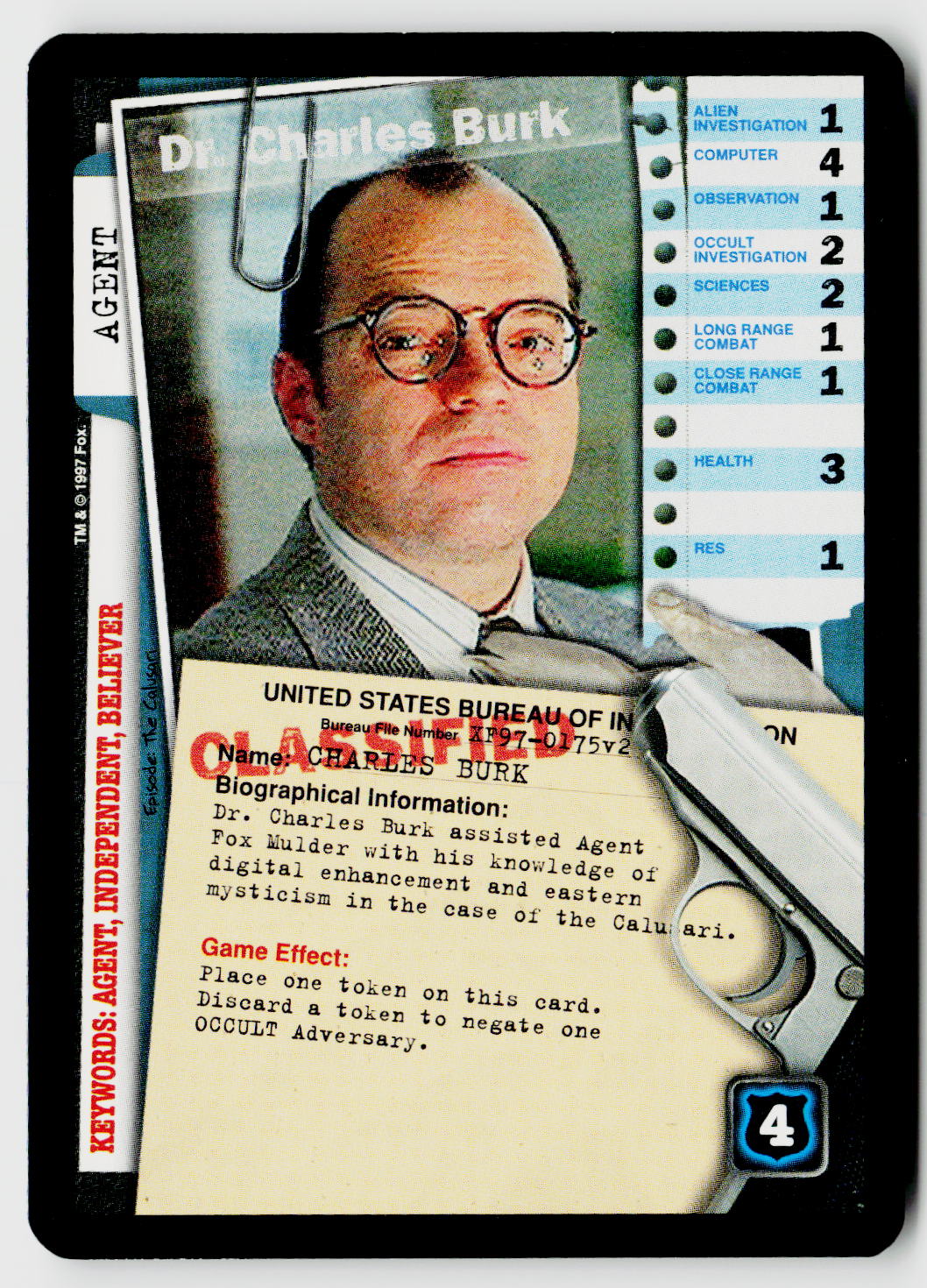 X-Files CCG | The Truth Is Out There | Dr. Charles Burk XF97-0175v2 Fixed